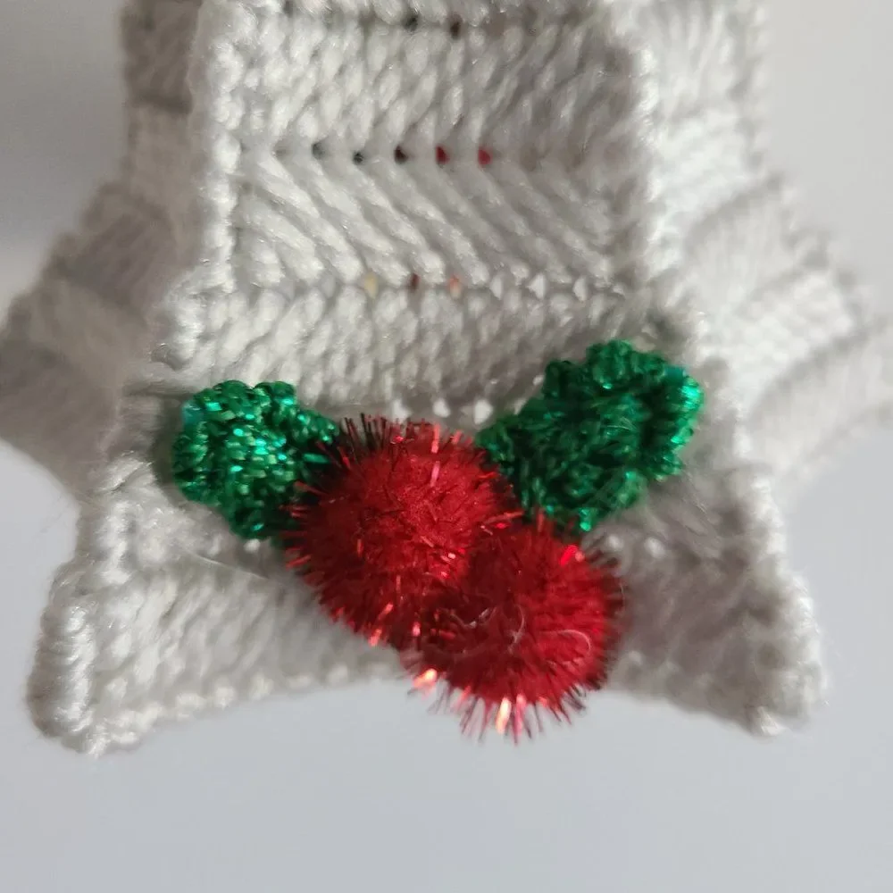 Vintage Plastic Canvas Silver Bells Holiday Hang-Up Mobile Ornament Decoration